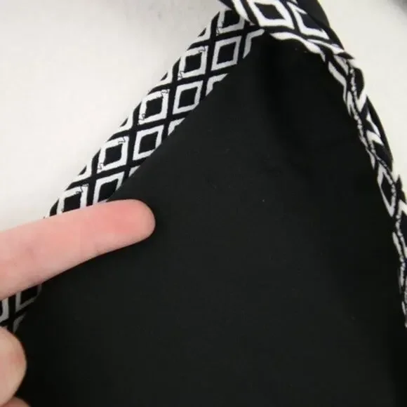 Lands End Black White Pattern Bikini Top Tassel NEW Size Large (14-16) - Picture 5 of 6